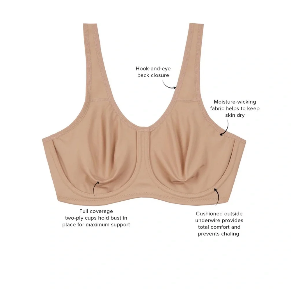 Wacoal Simone Sport Underwire Bra Style 855170 - 38C